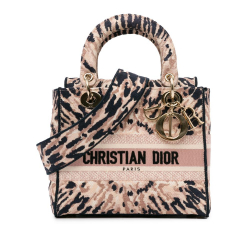 Christian Dior AB Dior Pink Light Pink Canvas Fabric Medium Tie-Dye Lady D-Lite Italy
