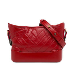 Chanel AB Chanel Red Lambskin Leather Leather Small Chevron Lambskin Gabrielle Crossbody Italy