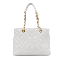 Chanel AB Chanel White Caviar Leather Leather Caviar Grand Shopping Tote Italy