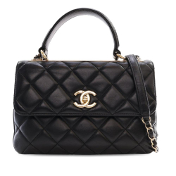 Chanel AB Chanel Black Lambskin Leather Leather Small Lambskin Trendy CC Flap France