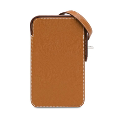 Hermès AB Hermès Brown Calf Leather Epsom Hac a Box Phone Case France