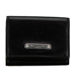 Saint Laurent B Saint Laurent Black Calf Leather Compact Wallet Italy