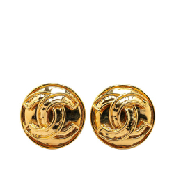 Chanel AB Chanel Gold Gold Plated Metal CC Clip on Earrings France