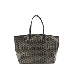 Goyard B Goyard Black Coated Canvas Fabric Goyardine Saint Louis PM France