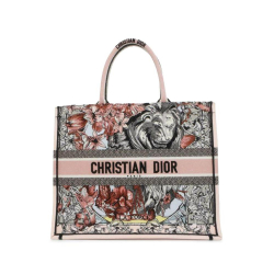 Christian Dior AB Dior Pink Light Pink Canvas Fabric Large La Force Book Tote Italy