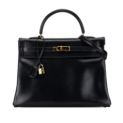Hermès B Hermès Black Calf Leather Box Kelly Retourne 35 France