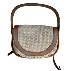 Gianni Chiarini Leather and raffia handbag