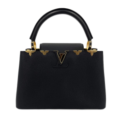 Louis Vuitton Capucines MM Crown Taurillon Leather 2-Ways Bag Black
