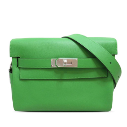 Hermès A Hermès Green Calf Leather Evercolor Kelly Messenger Bag France