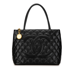 Chanel B Chanel Black Caviar Leather Leather Caviar Medallion Tote Italy