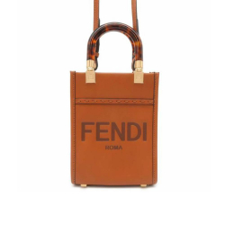 Fendi B Fendi Brown Calf Leather Mini Sunshine Shopper Tote Italy