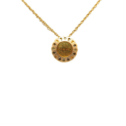 Chanel AB Chanel Gold Gold Plated Metal Rhinestone Flower Pendant Necklace France