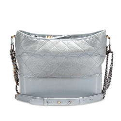 Chanel B Chanel Gray Snake Skin Leather Medium Gabrielle Shoulder Bag France