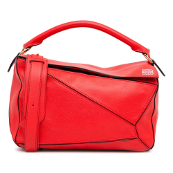 Loewe AB LOEWE Red Calf Leather Medium Puzzle Bag Spain