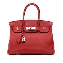 Hermès AB Hermès Red Calf Leather Togo Birkin Retourne 30 France