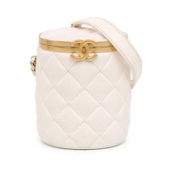 Chanel B Chanel White Ivory Lambskin Leather Leather Small Quilted Lambskin Crown Box Bag Italy