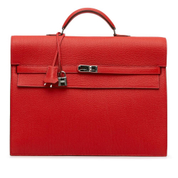 Hermès AB Hermès Red Calf Leather Togo Kelly Depeches 38 France