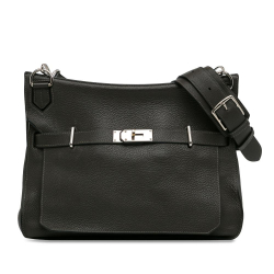 Hermès B Hermès Gray Dark Gray Calf Leather Clemence Jypsiere 37 France