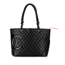 Chanel B Chanel Black Lambskin Leather Leather Large Lambskin Cambon Ligne Tote Italy