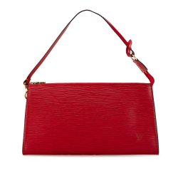 Louis Vuitton B Louis Vuitton Red Epi Leather Leather Epi Pochette Accessoires France