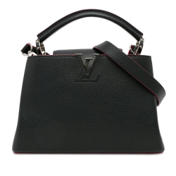 Louis Vuitton AB Louis Vuitton Black with Pink Calf Leather Taurillon Capucines BB France