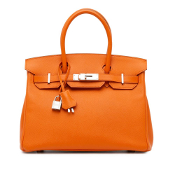Hermès AB Hermès Orange Calf Leather Epsom Birkin Retourne 30 France