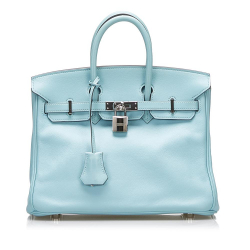 Hermès AB Hermès Blue Light Blue Calf Leather 2015 Swift Birkin Retourne 25 France