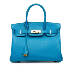 Hermès B Hermès Blue Calf Leather Epsom Birkin Retourne 30 France