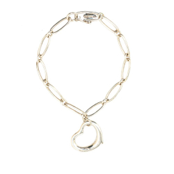 Tiffany & Co Tiffany Silver SV925 / Sterling Silver Metal Elsa Peretti Sterling Silver Open Heart Bracelet Spain