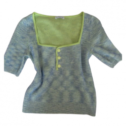 Claudie Pierlot Blue and green ribbed top