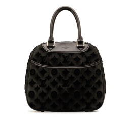 Louis Vuitton AB Louis Vuitton Black Suede Leather Monogram Tuffetage Deauville Cube France