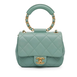 Chanel AB Chanel Blue Light Blue Lambskin Leather Leather Mini Lambskin In The Loop Flap Italy