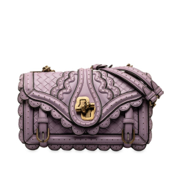 Bottega Veneta AB Bottega Veneta Purple Lavender Calf Leather Intrecciato Wingtip City Knot Shoulder Bag Italy