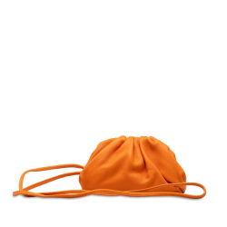 Bottega Veneta AB Bottega Veneta Orange Calf Leather The Mini Pouch Italy