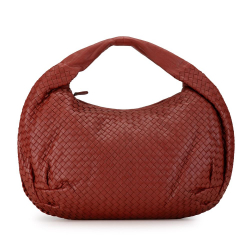 Bottega Veneta B Bottega Veneta Red Calf Leather Intrecciato Belly Hobo Bag Italy