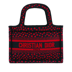 Christian Dior AB Dior Red Canvas Fabric Mini Pop Heart I Love Paris Book Tote Italy