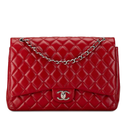 Chanel AB Chanel Red Caviar Leather Leather Maxi Classic Caviar Double Flap France