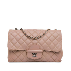 Chanel B Chanel Brown Beige Lambskin Leather Leather CC Quilted Lambskin Turnlock Flap Italy