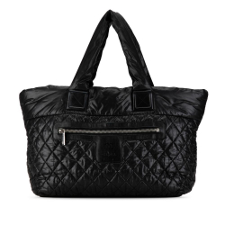 Chanel B Chanel Black Nylon Fabric Large Coco Cocoon Tote Italy