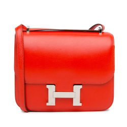 Hermès AB Hermès Red Calf Leather Mini Tadelakt Constance 18 France