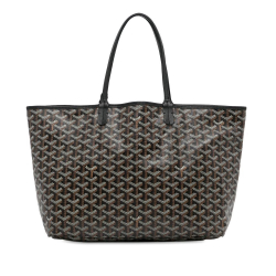 Goyard B Goyard Black Coated Canvas Fabric Goyardine Saint Louis GM France