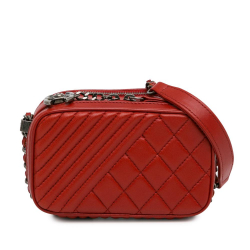 Chanel AB Chanel Red Lambskin Leather Leather Mini Coco Boy Camera Bag Italy