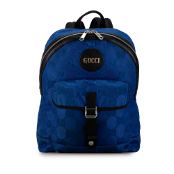Gucci B Gucci Blue Nylon Fabric GG Off The Grid Backpack Italy