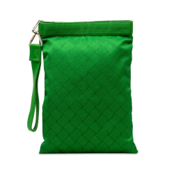 Bottega Veneta AB Bottega Veneta Green Nylon Fabric Wrist Pouch Italy