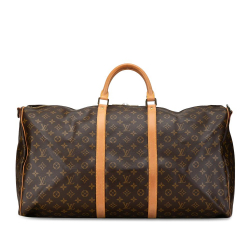 Louis Vuitton B Louis Vuitton Brown Monogram Canvas Canvas Monogram Keepall Bandouliere 60 France