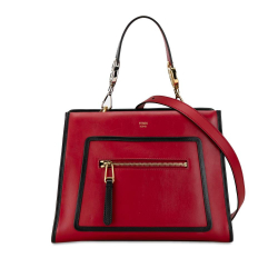 Fendi B Fendi Red Calf Leather Small Runaway Satchel Italy