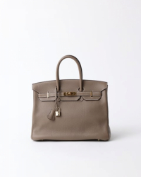 Hermès HERMÈS Birkin 35 Etoupe Clemence Handbag