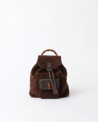 Gucci Suede Bamboo Backpack