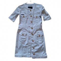 Philipp Plein Robe en jean blanc