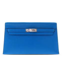 Hermès AB Hermès Blue Goatskin Leather Chevre Chamkila Kelly Elan France